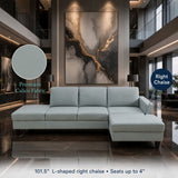 L - Shaped Design Chaise Sofa With Ottoman