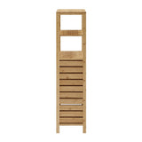 Linon Bracken Mid Cabinet Natural Bamboo Wood Freestanding Linen Cabinet