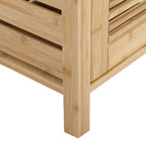 Linon Bracken Mid Cabinet Natural Bamboo Wood Freestanding Linen Cabinet