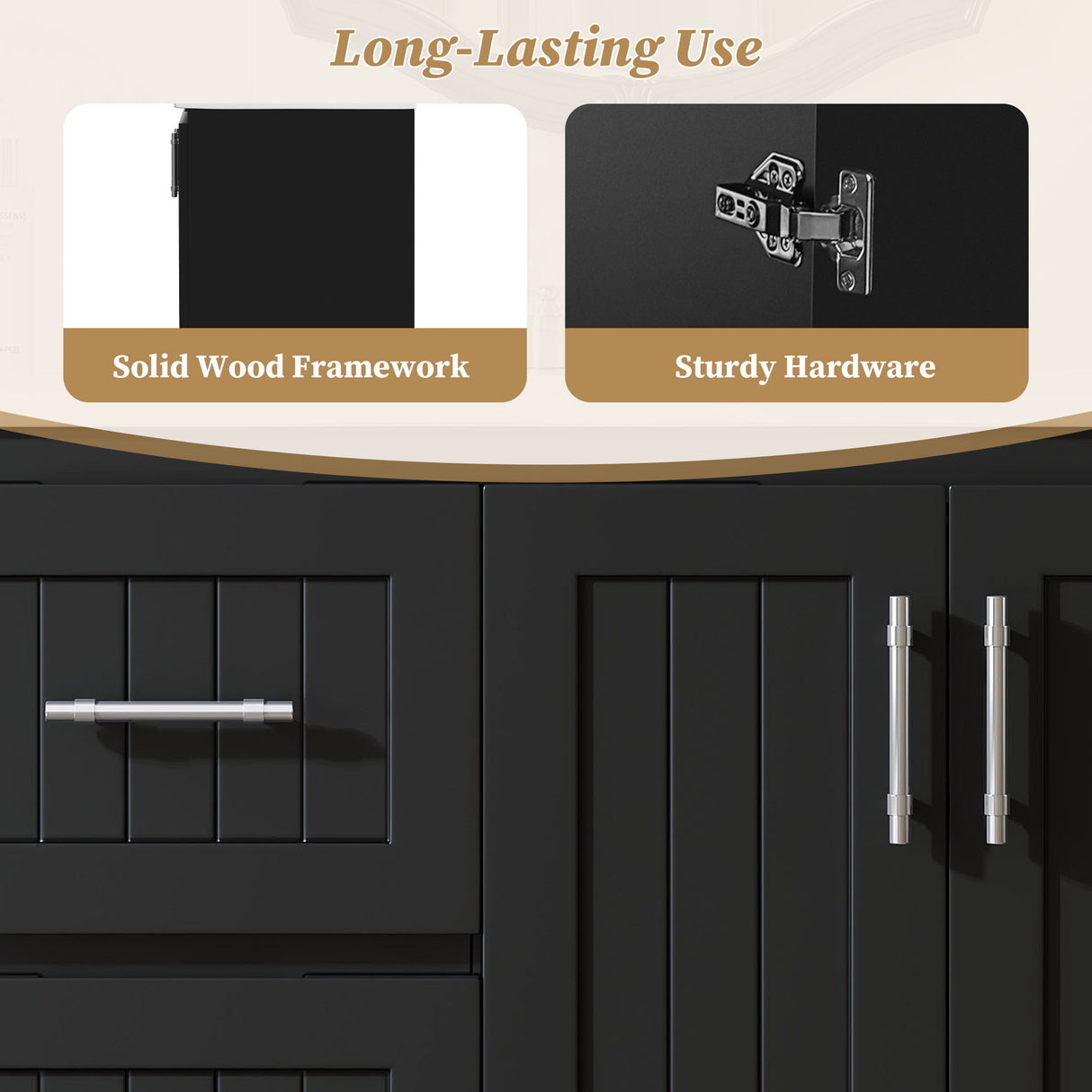 Wall Mounted Bathroom Vanity & Sink, 2 Drawers