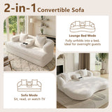 2 In 1 Convertible Sleeper Sofa Bed With Cup Holders