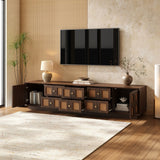 Media Console TV Stand With 6 Drawers & 2 Cabinets - Walnut