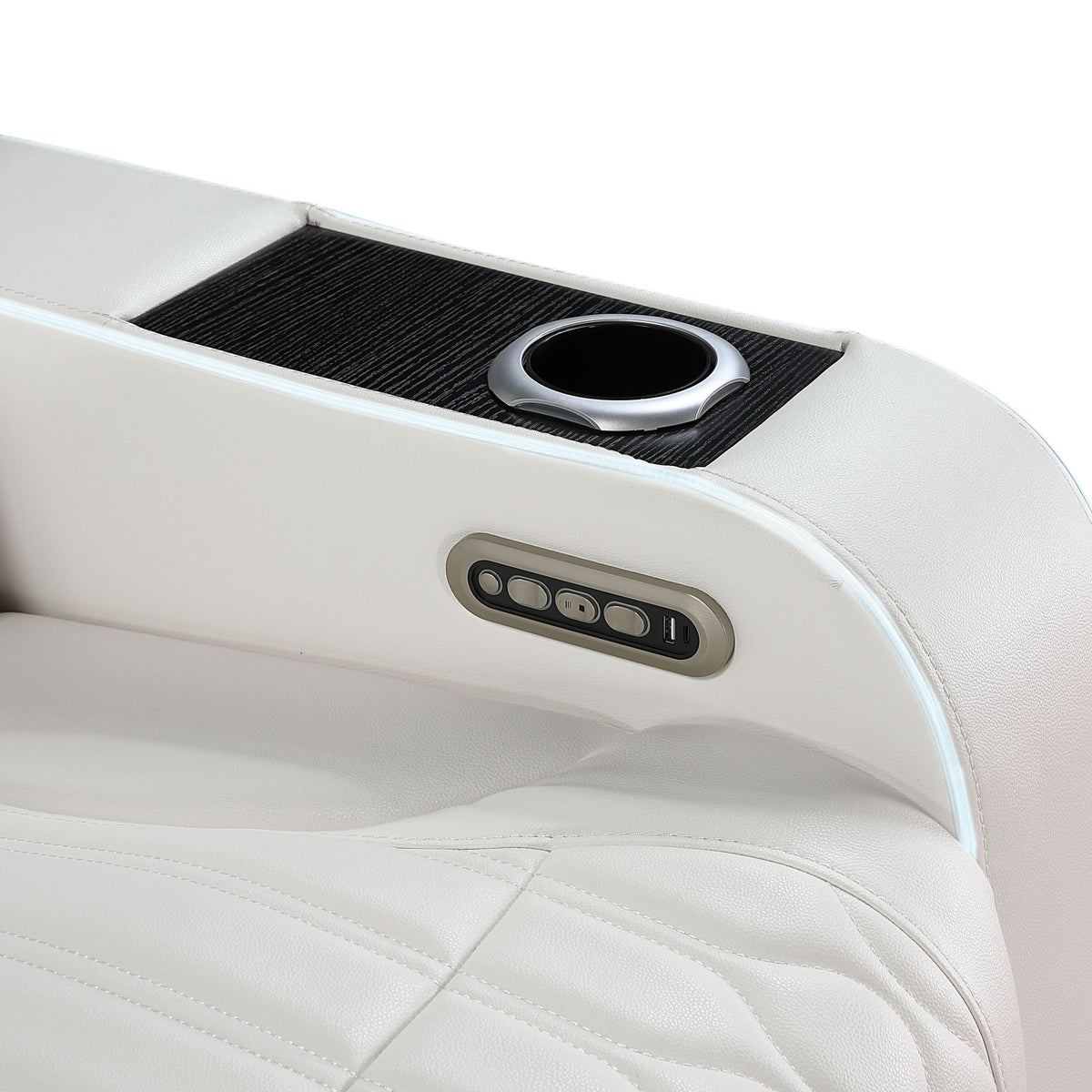 Electra - Power Reclining Loveseat With Power Headrests, Console, Speakers, Massage, LED Lighting And USB Control
