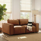 Clayton - Leather Loveseat With Track Arms