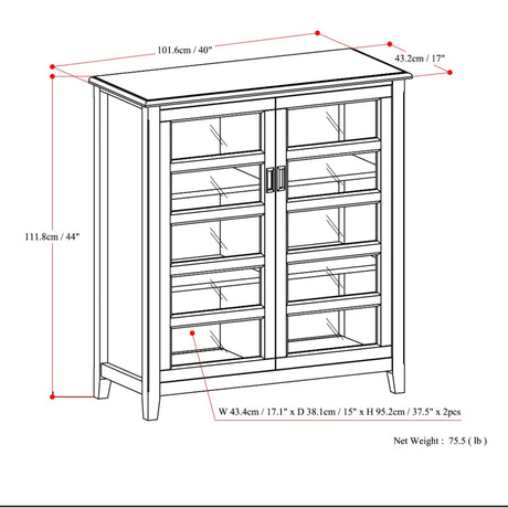 Burlington - Medium Storage Cabinet - Mahogany Brown