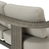 Ciela - Outdoor 3 Seat Sofa With Rattan Trim Aluminum Frame And Clouded Taupe Cushions - Dark Bronze / Gray