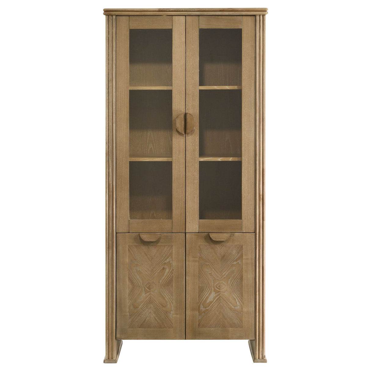Dreydon - 4 Door Display Cabinet - Light Brown