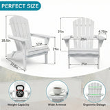 Folding Adirondack Lounge Chair With Embossed Grain Texture