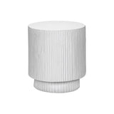 Round Accent Table, Indoor Outdoor - White