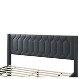 Platform Bed With Diamond Tufted Headboard
