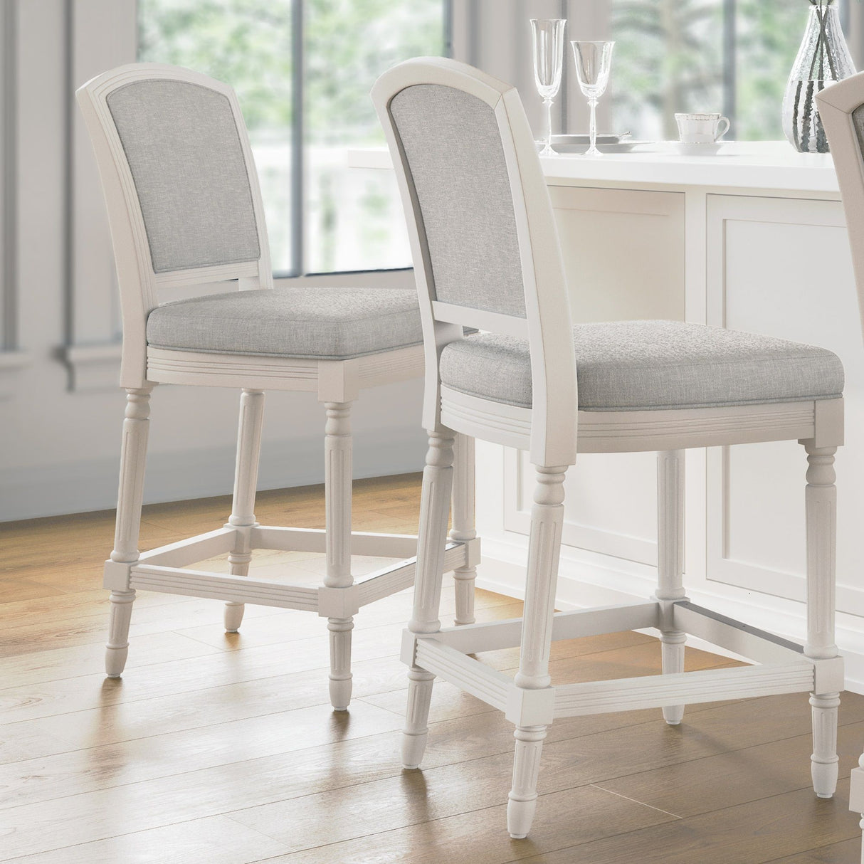 Stool With Upholstered Seat And Back