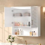 30" Bathroom Cabinet With Adjustable Shelf, Wall Mounted Medicine Cabinet - White