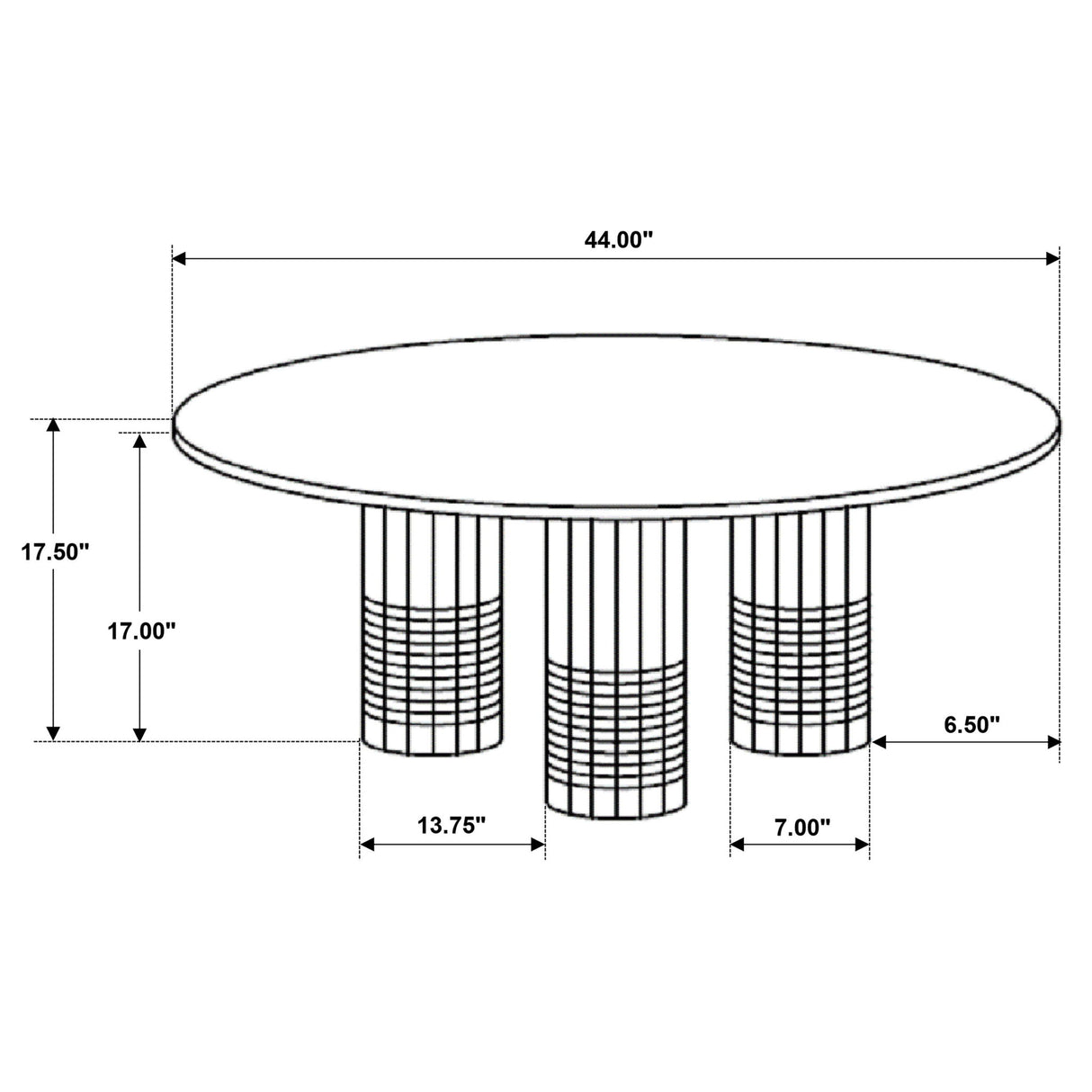 Preston - 2 Piece Coffee And End Table Set With Cylindrical Pedestal Bases, Round Design - White