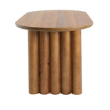Oval Dining Table Set With 4 Birch Rattan Chairs - Brown / Light Brown