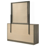 Edmondson - 9 Drawer Dresser With Mirror - Natural / Gray
