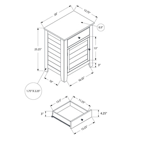 Accent Table With Storage Drawer - Blue