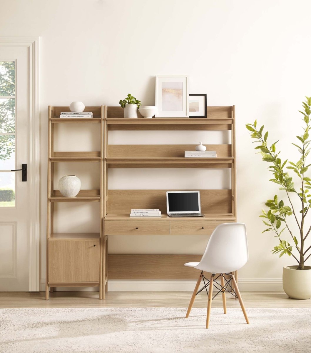 49" and 21" Tiered Wood Office Desk and Bookshelf - Set of 2 - Bookcases available at Alpine Outlets in Denver