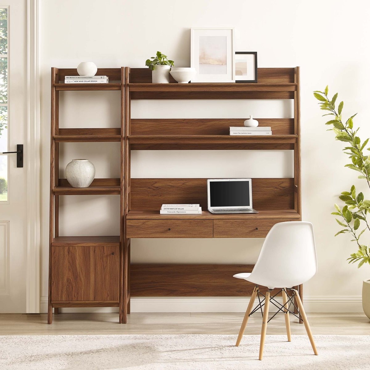 49" and 21" Tiered Wood Office Desk and Bookshelf - Set of 2 - Bookcases available at Alpine Outlets in Denver