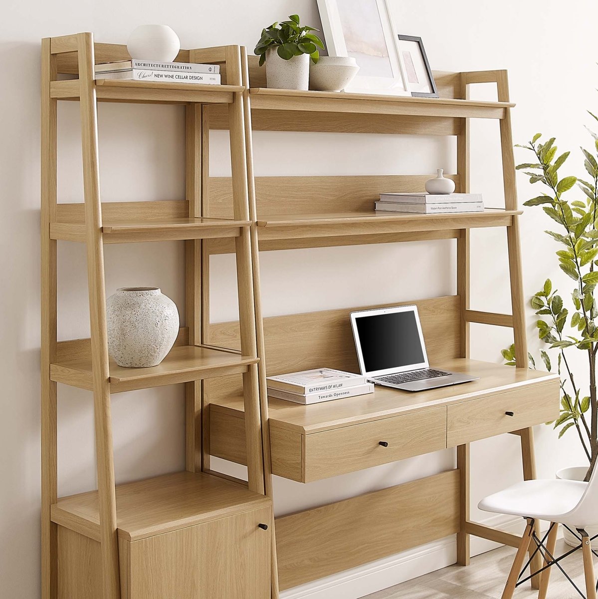 49" and 21" Tiered Wood Office Desk and Bookshelf - Set of 2 - Bookcases available at Alpine Outlets in Denver