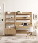 49" and 33" Tiered Wood Office Desk and Wide Bookshelf - Set of 2 - Bookcases available at Alpine Outlets in Denver