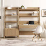 49" and 33" Tiered Wood Office Desk and Wide Bookshelf - Set of 2 - Bookcases available at Alpine Outlets in Denver