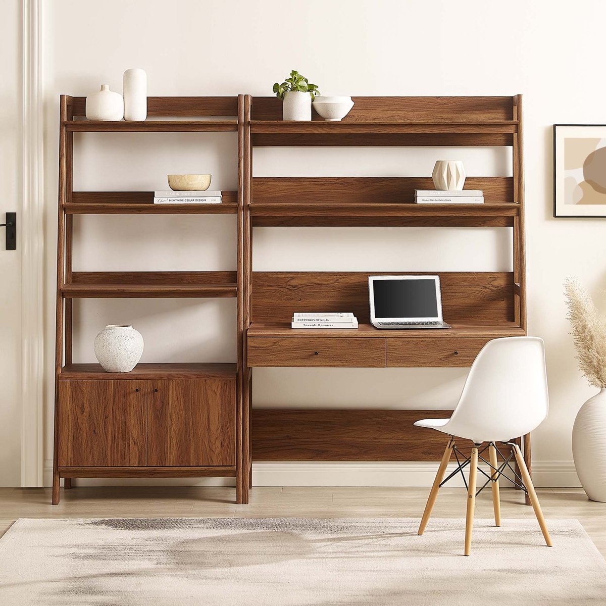 49" and 33" Tiered Wood Office Desk and Wide Bookshelf - Set of 2 - Bookcases available at Alpine Outlets in Denver