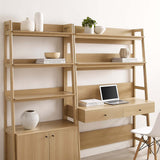 49" and 33" Tiered Wood Office Desk and Wide Bookshelf - Set of 2 - Bookcases available at Alpine Outlets in Denver