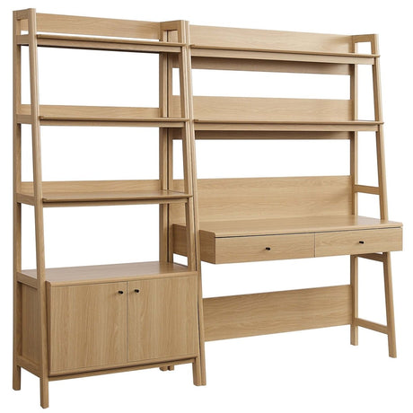 49" and 33" Tiered Wood Office Desk and Wide Bookshelf - Set of 2 - Bookcases available at Alpine Outlets in Denver