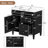 Bathroom Vanity With Sink, Rectangular Storage Cabinet & 2 Drawers And Tip Out Drawer