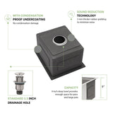 13" Undermount Kitchen Sink 16 Gauge Single Bowl - Brushed Nickel