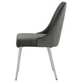 Padded Side Chair Of 2) With Upholstered Seat And Polished - Gray