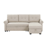 Upholstered Sleeper Sofa With Reversible Storage Chaise