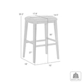 Jane - Contemporary Transitional Wood Bar Height Kitchen Bar Stool