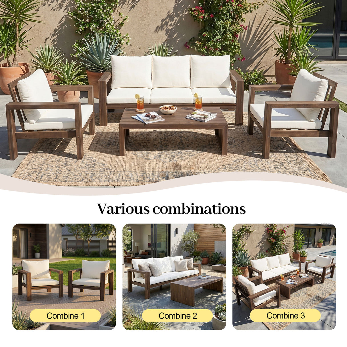 4 Piece Patio Sofa Set