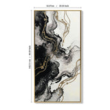 Large Framed And Abstract Wall Art, Minimalist Canvas Prints (Set of 2) - White / Black