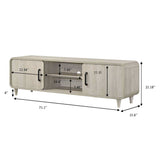 TV Stand With Sliding Doors And Handles, Living Room Furniture - Antique White