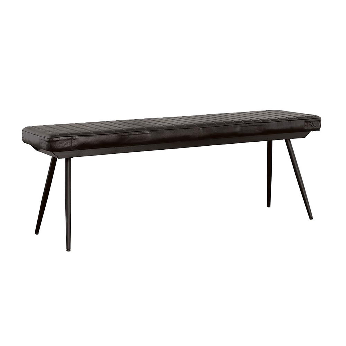 Tufted Cushion Side Bench With Tapered Legs