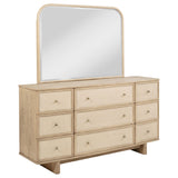 Kimpton - 9 Drawer Dresser With Mirror - Beige
