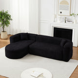 L - Shape Boneless Cloud Couch With 2 Throw Pillows For Living Room