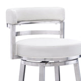 Titana - Swivel Faux Leather And Brushed Stainless Steel Bar Stool