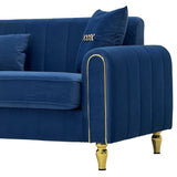2 Piece Sofa 3 Seater Sofas Set - Blue
