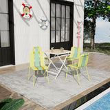 Modern Striped Blocking Single Chairs (Set of 4)