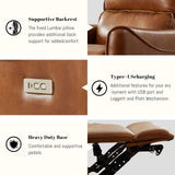 Electric Recliner Chair With Rocker And Swivel Function - Brown