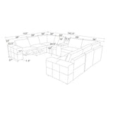 Upholstered Large Arms Sectional With Recliner Seats