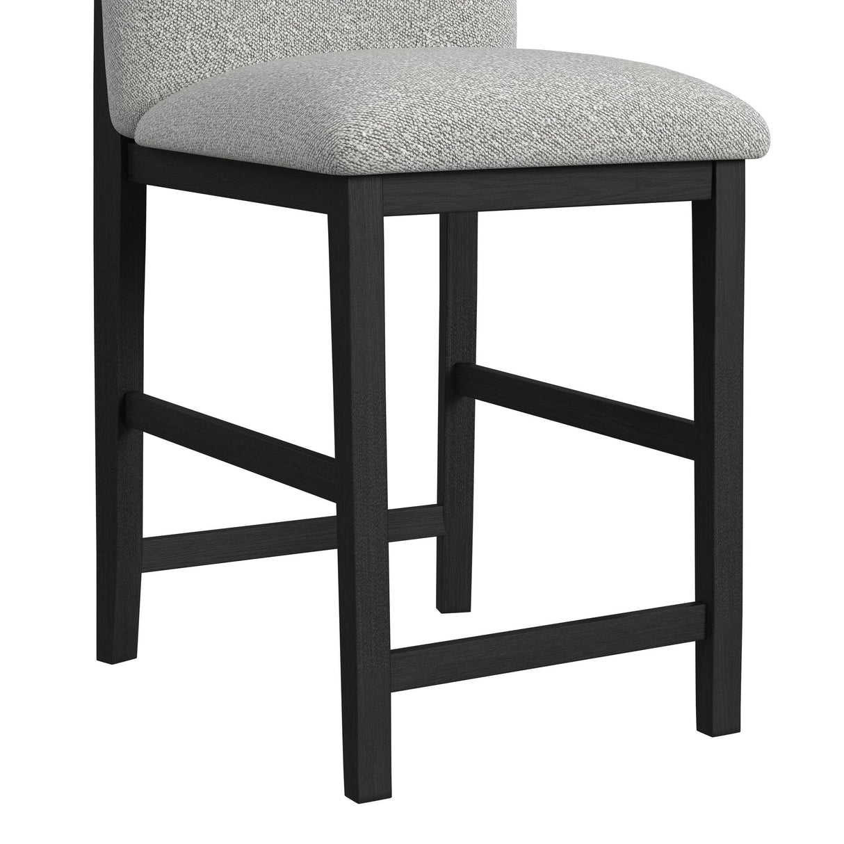 Portland - Square Back Fabric Barstool (Set of 2) - Gray / Black