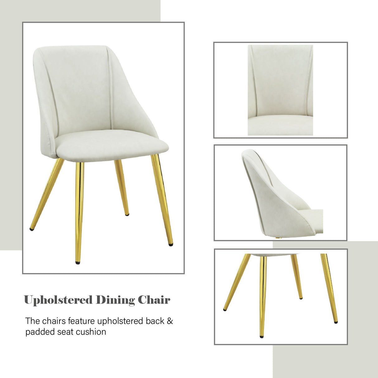 Gaines - Synthetic Leather Side Chair (Set of 2) - White - Chair Sets - Alpine Outlets