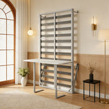 Queen Size Cabinet Wall Bed Mechanism With Desk - Gray
