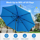 Patio Umbrella With Crank Lift And Tilt, UV-Resistant Canopy