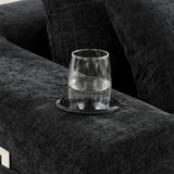 L - Shaped Sectional Sofa With Cup Holders & Side Pockets