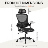 SMUG Office Chair Ergonomic Office Chair High Back Mesh Computer Chair with Adjustable Headrest